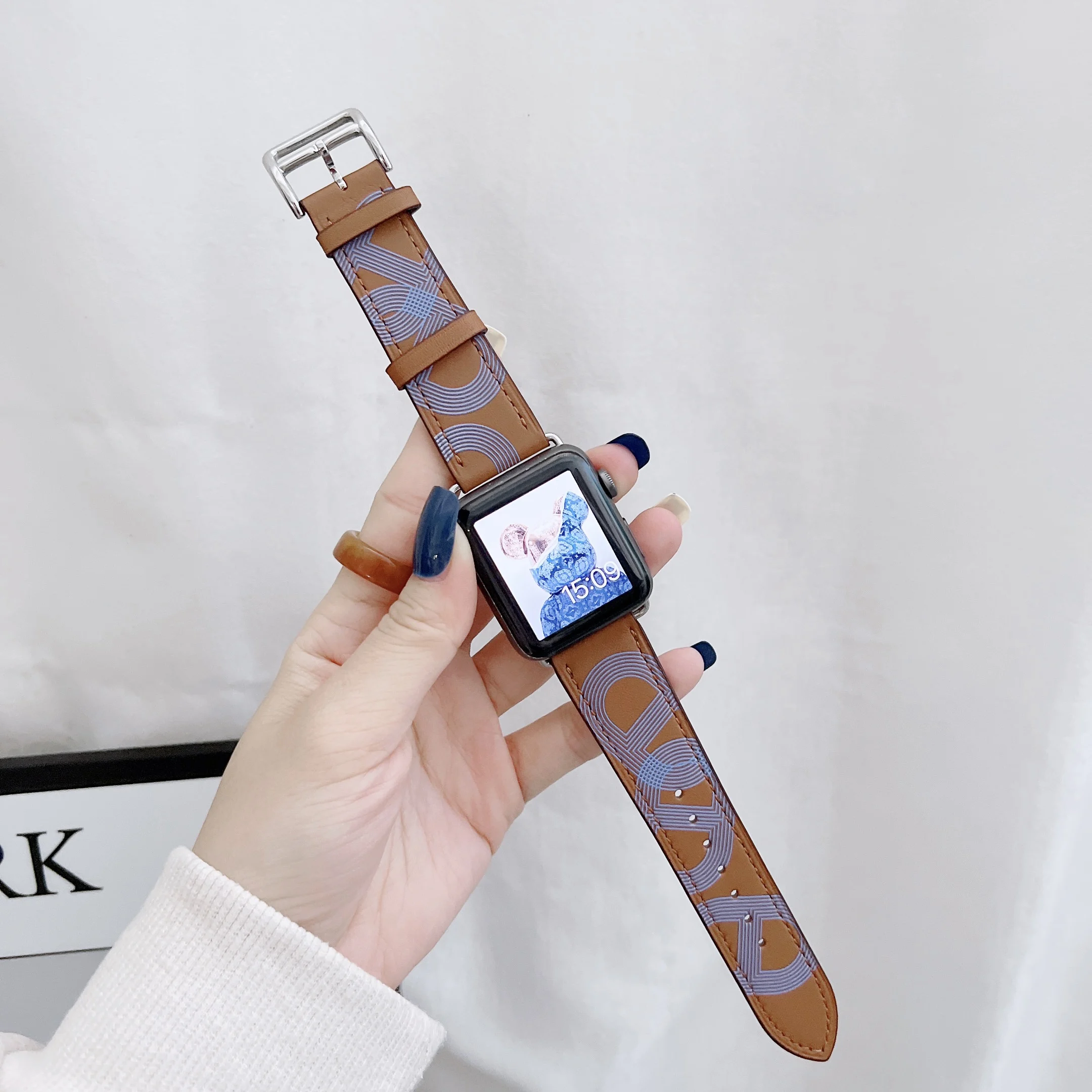 Leather Strap For Apple Watch Band 49mm 45mm 41mm 44mm 42mm 40mm 38mm Bracelet Wristband For iWatch Ultra 8 7 6 5 4 3 SE Correa