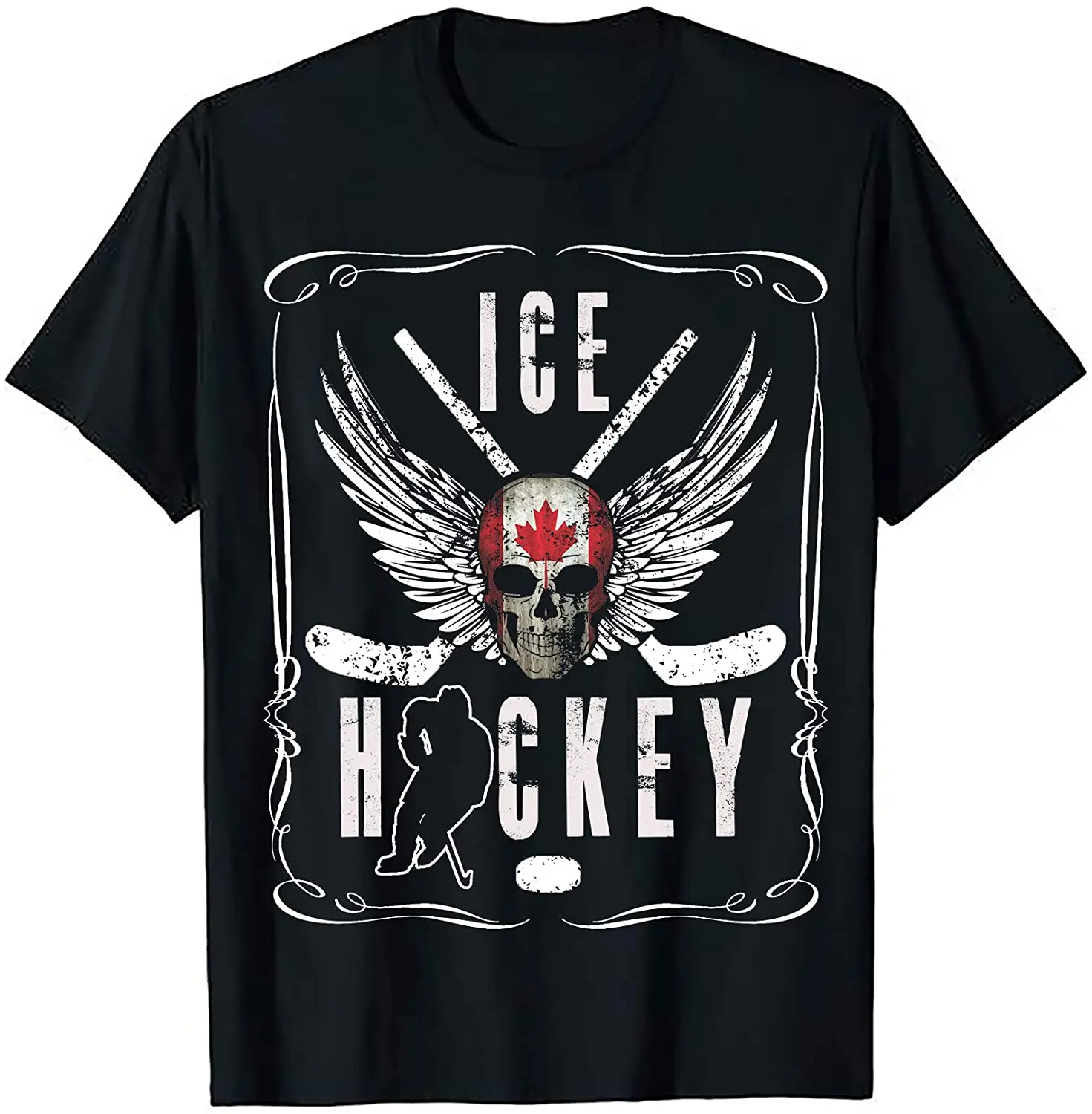 Vintage Canada Ice Hockey Retro Supporter Sports T-Shirt. Premium Cotton Short Sleeve O-Neck Mens T Shirt New S-3XL