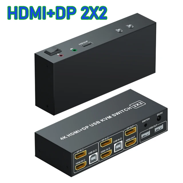 Displayport HDMI KVM Switch dual monitor 4X2 2X2 HDMI