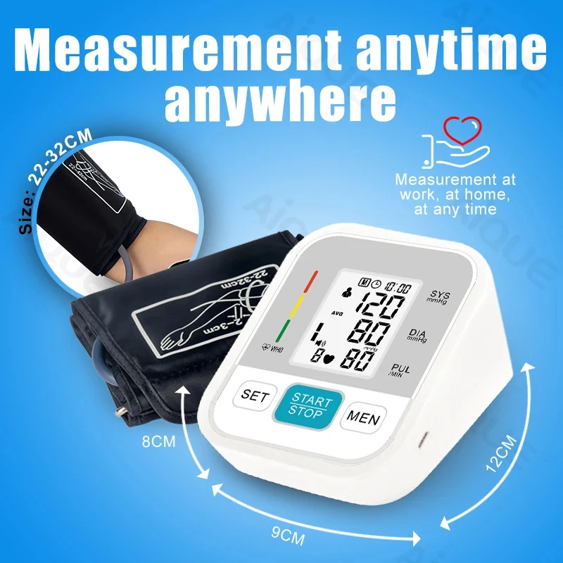 Medical Arm Blood Pressure Monitor 2 Users Automatic Portable Digital Tensiometer Heart Rate blood pressure monitor blood pressure meter