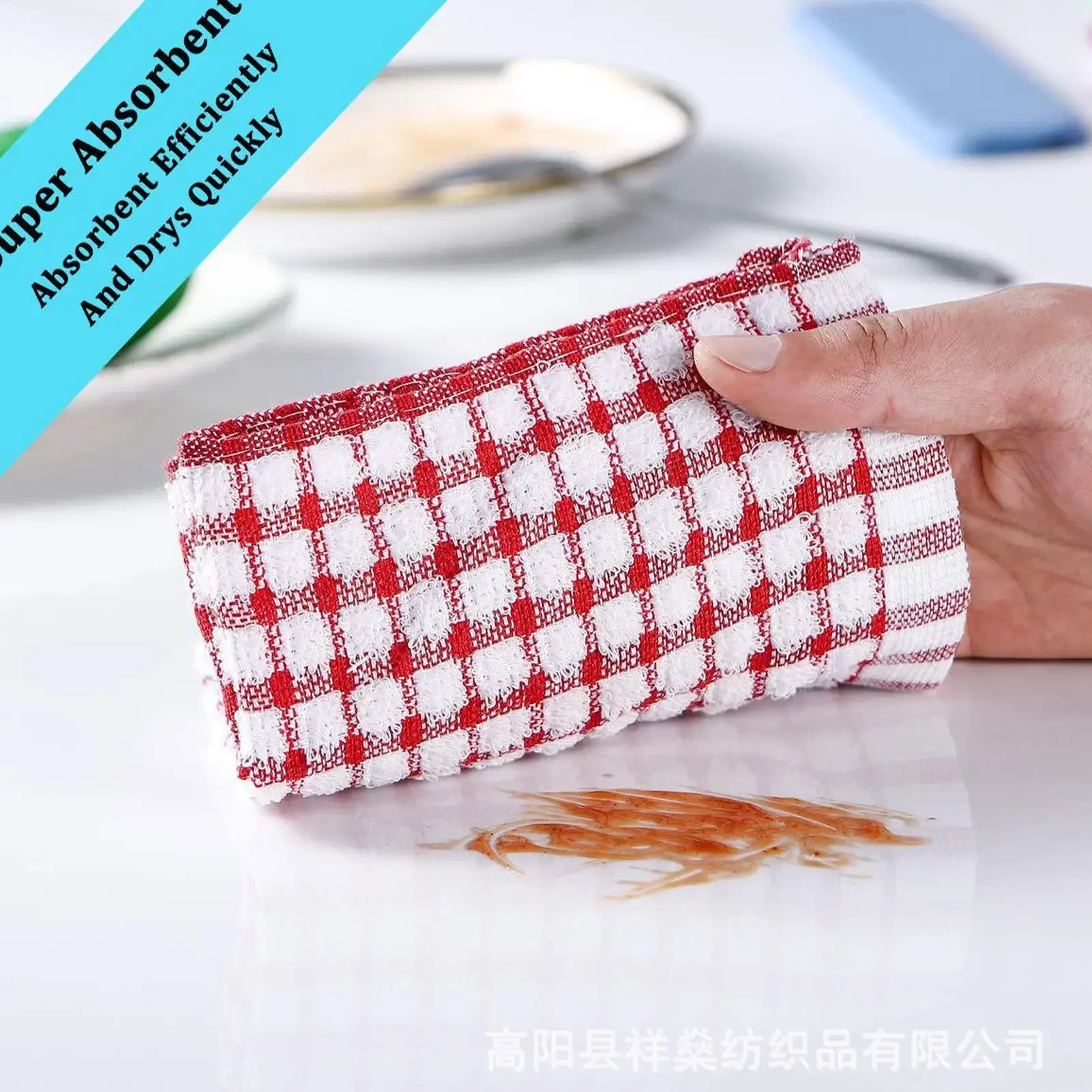 1/6Pcs Washing Dish Cloth New Cotton Tea Towels Household Large Size Washing Dish Cloth Rag Absorbent Drying Handtowel