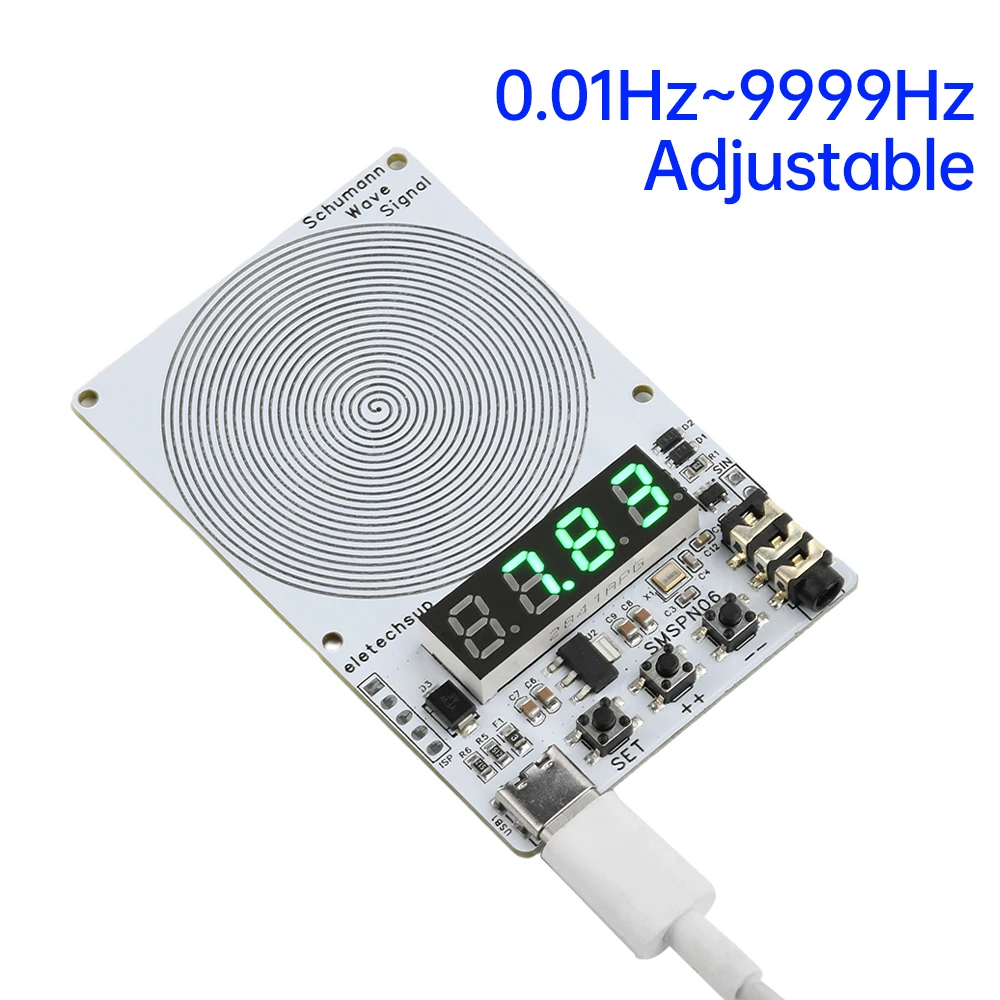 Adjustable Sine Wave Schumann Wave Generator with Green Display