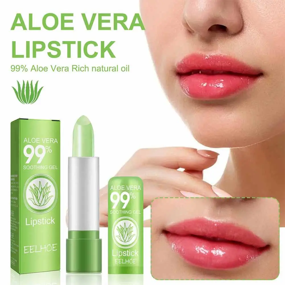 Aloe Vera Moisturizing Lip Balm Lipstick Temperature Changing Color Lip Gloss Long Lasting Nouritious Lip Care 3.5g мыло protex aloe антибактериальное 90 г