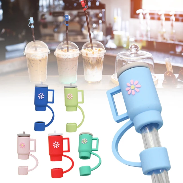 4Pcs Cartoon Silicone Straw Stopper Cap Fit With Stanley Cup Tools Drinking