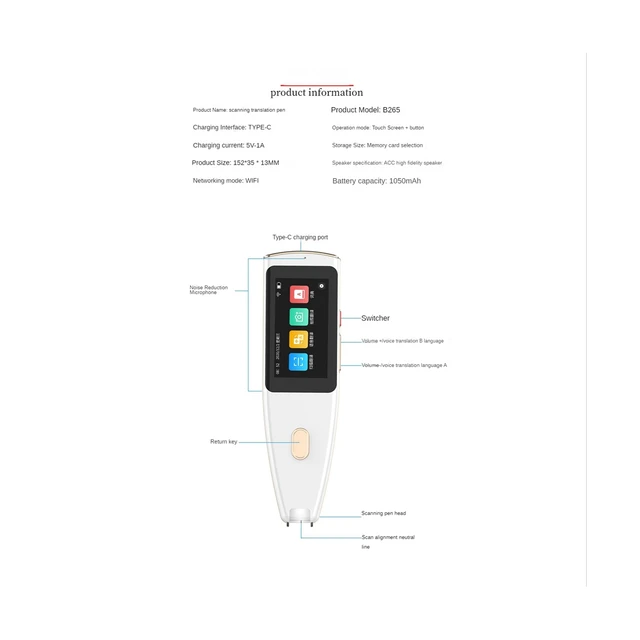 2023 portátil inteligente caneta scanner 112 idiomas tradução caneta  scanner de leitura leitura leitura leitura de texto instantâneo dispositivo  tradutor - AliExpress