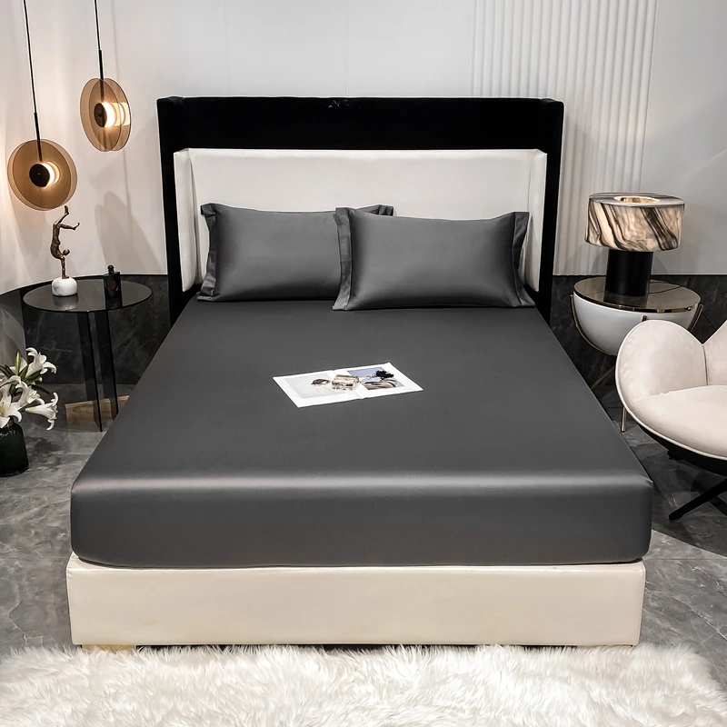 1000TC Egyptian Cotton Luxury Bed Sheet Set 4/6pcs Bedding Sheet Soild Color Flat Fitted Bedsheets with Pillowcases Queen King 2