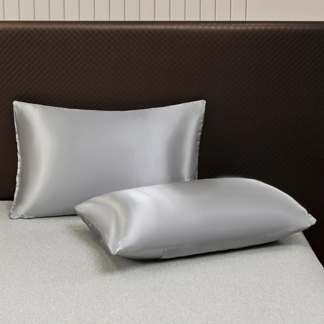 Ensemble de draps et taies d'oreiller en Satin de couleur unie, ensemble de literie luxueux avec un drap soyeux, taille Twin/Full/Queen/King 5
