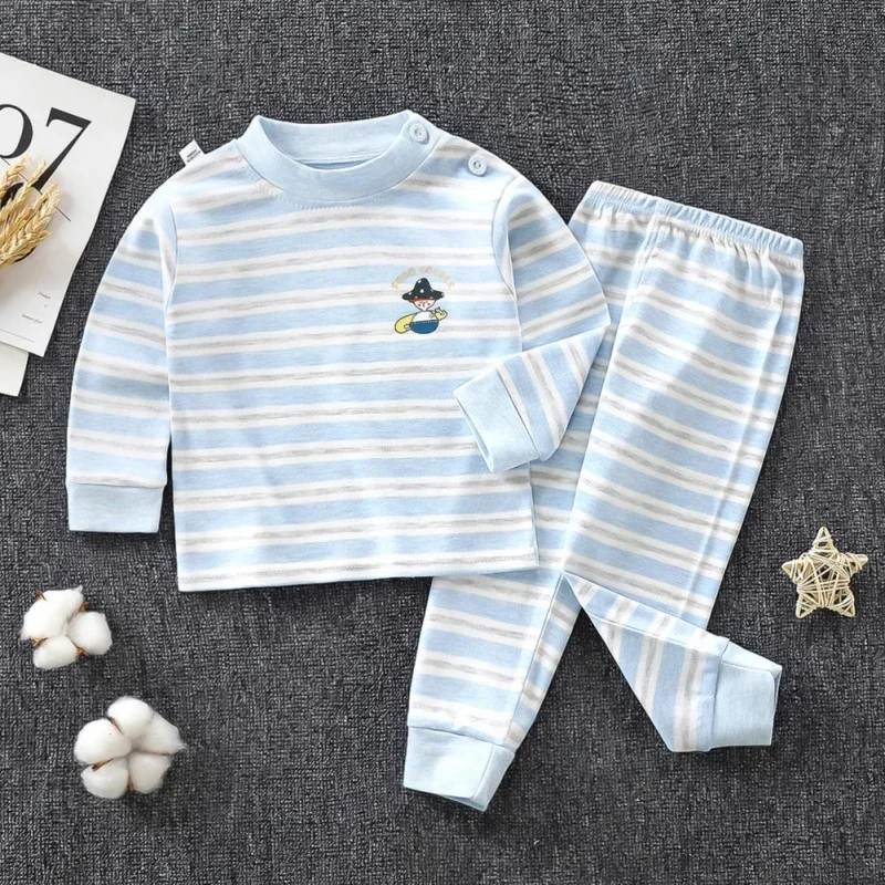 Spring Autumn Children Pajamas Set Long Sleeve Children Sleepwear Pajamas Kids Clothing Kids Stripe Girl Boys Underwear Clothing