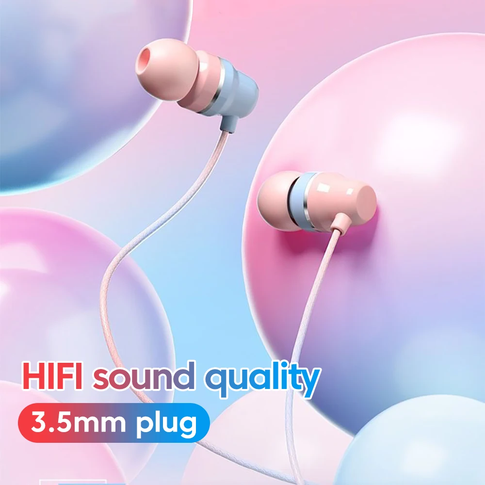 OLAF 3.5mm Jack In Ear Dual-color Wired Headphones With Mic Sports Earphones HIFI Handsfree Cable Earbuds For Android Smartphone 2