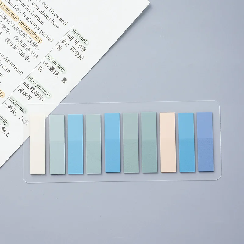 200 Blatt Aufkleber, transparent, klebrig, Notizblöcke, Notizblöcke, transparentes Lesezeichen, Lesebuch, Schreibwaren, Schulbedarf – Detail 4