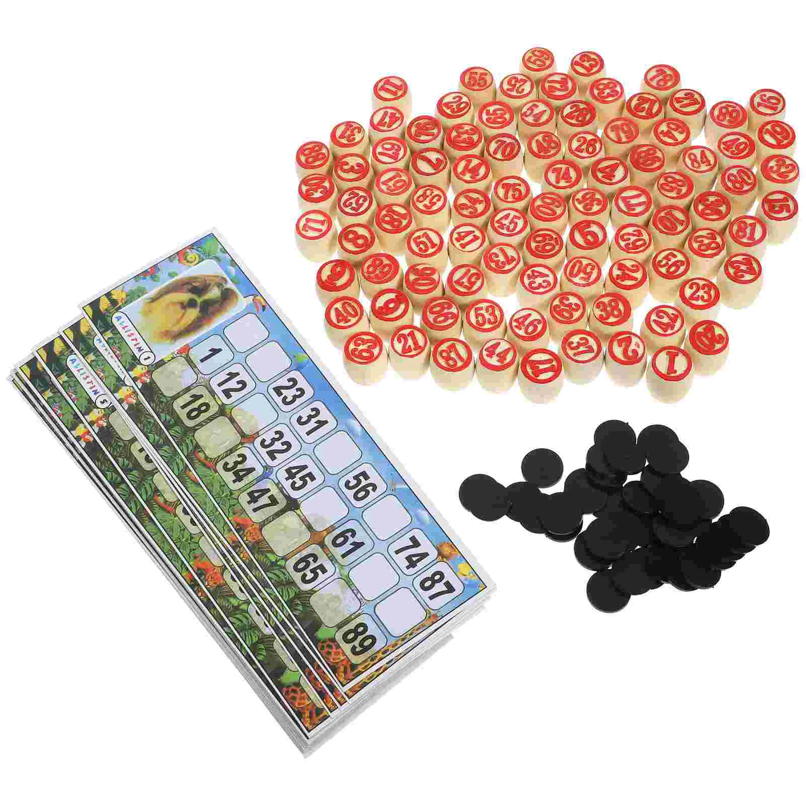 1 Set Russian Lotto Set Family Game Wood Russian Lotto Game for Adults Russian Lotto Game Supplies