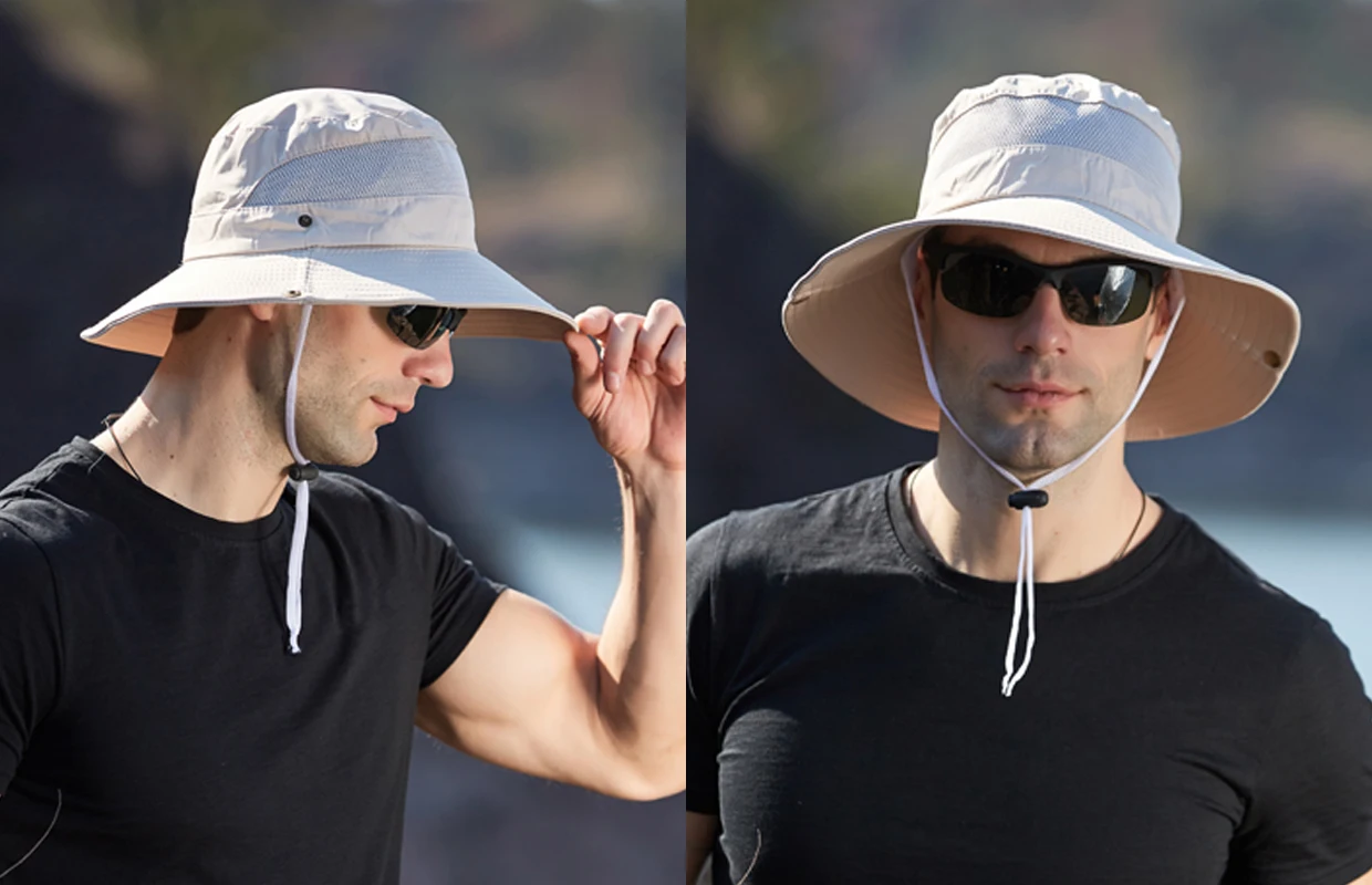 Hot Sale Xioguan 100% Polyester 9201 New Summer Breathable Fisherman Outdoor Mountaineering Big Eaf Sunshade Benni Hat_voghion.com