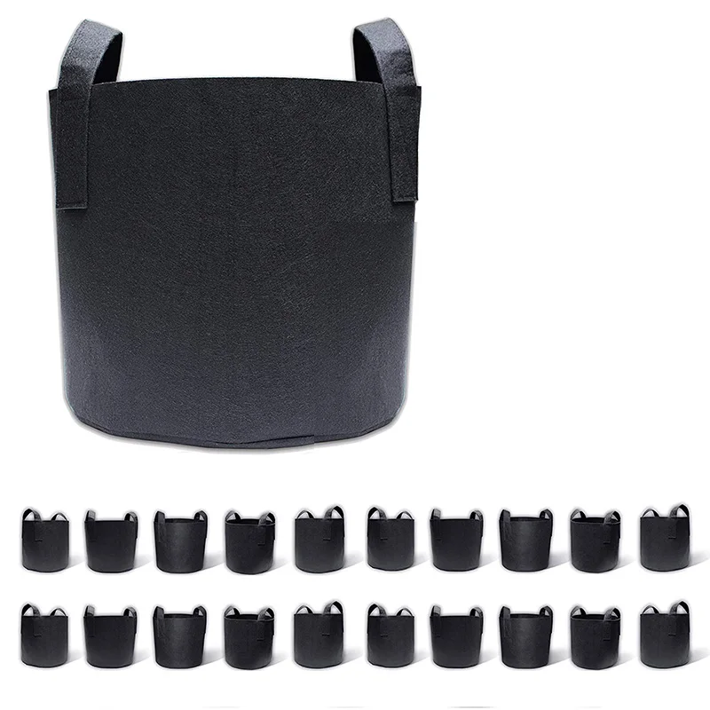 

20-Pack 2 Gallon Grow Bags Fabric Pots Container Aeration Fabric Pots with Handles Pot for Plants