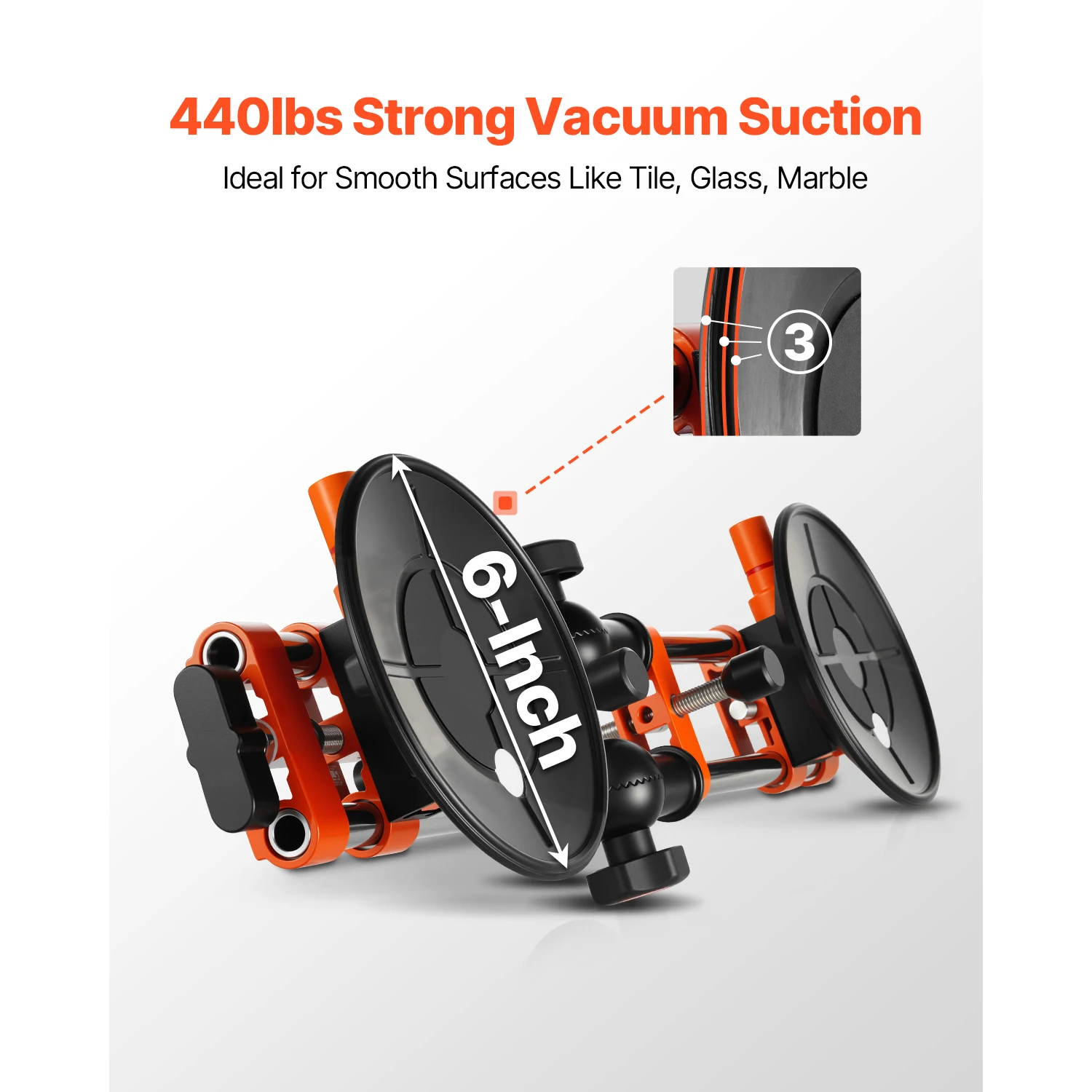 SucceBuy 2 Packs Seamless Granite Seam Setter 90°-120° Adjustable with 6 in Suction Cups Seam Joiner for Tile Joining & Leveling