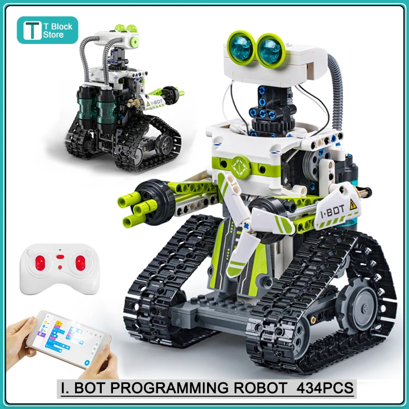 

434Pcs STEM City RC Robots Building Blocks APP Programming Remote Control Robot Car Bricks Toys for Childrens Gifts