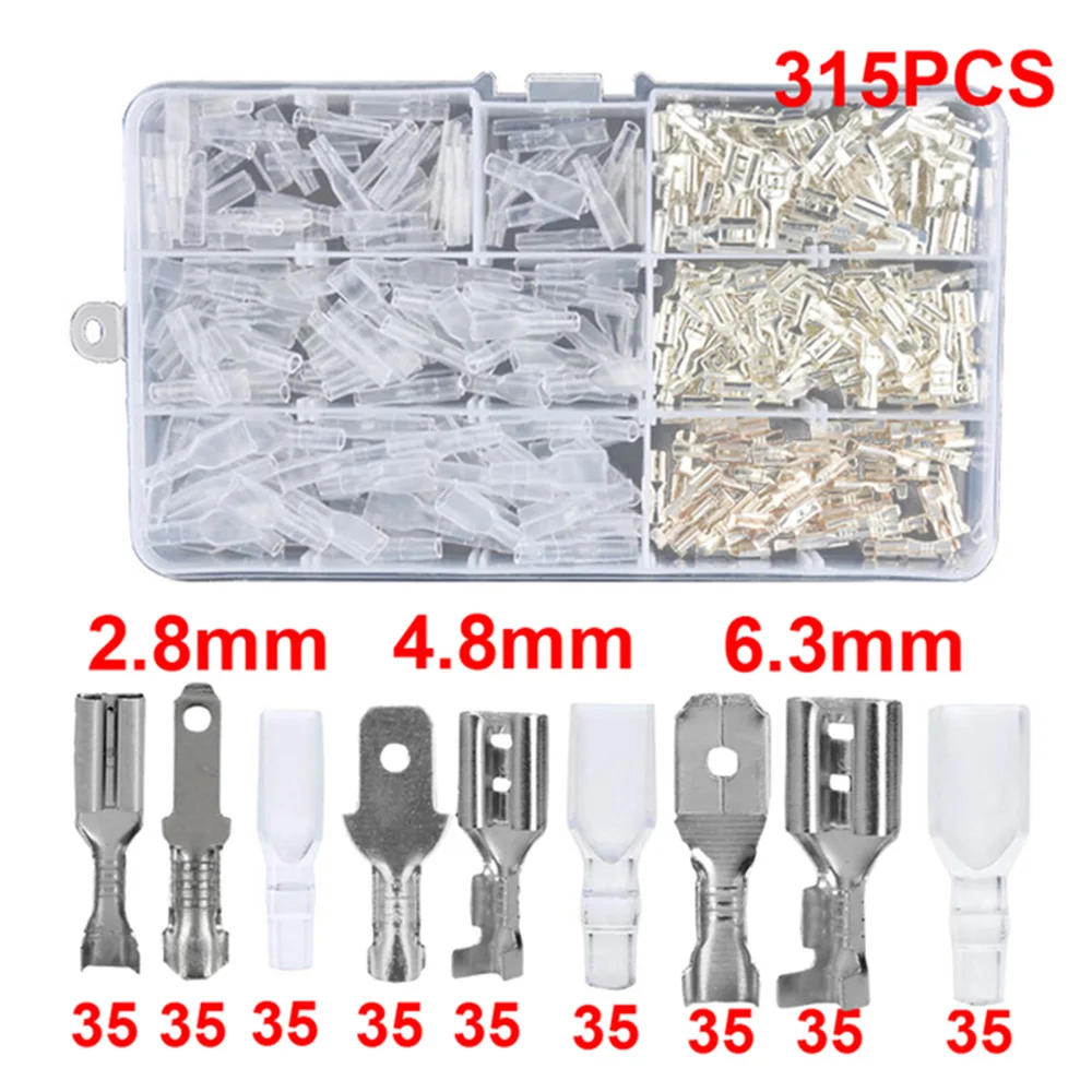4.8 6.3mm terminais de friso elétrico termin spade conectores sortidas kit