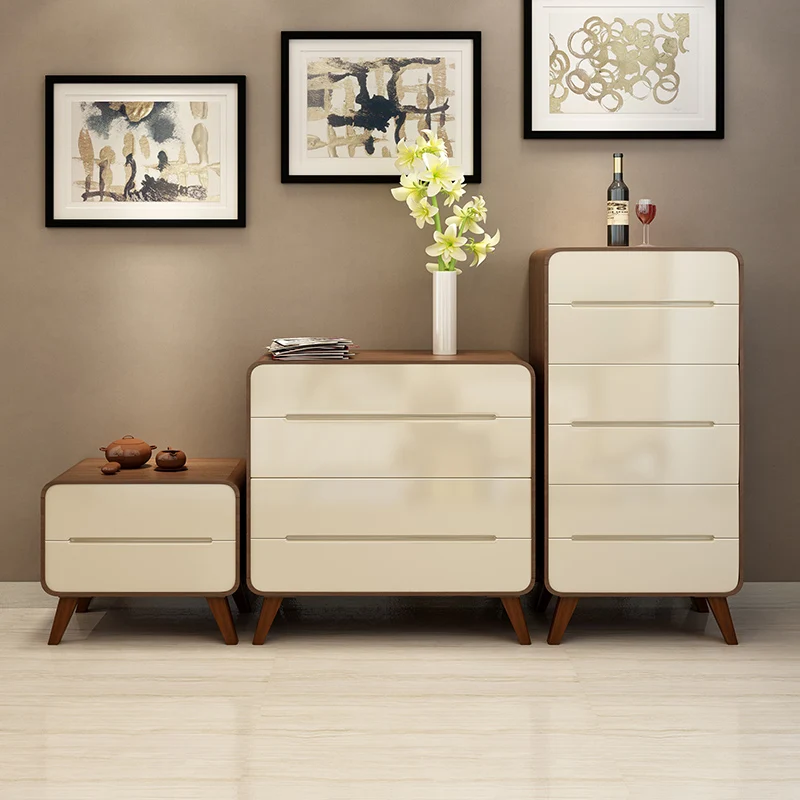 Solid Wood Chest of Drawers Combination Small Apartment Living Room