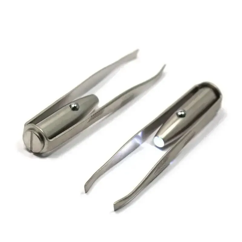 1pc Portable Stainless Steel Smart Design Eyebrow Hair Remove Tweezer With LED Light Makeup Tool BEST SELLERS