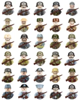24pcs/set WW2 soldier building blocks national army military figures assembling bricks education boy kids toys christmas gifts 2