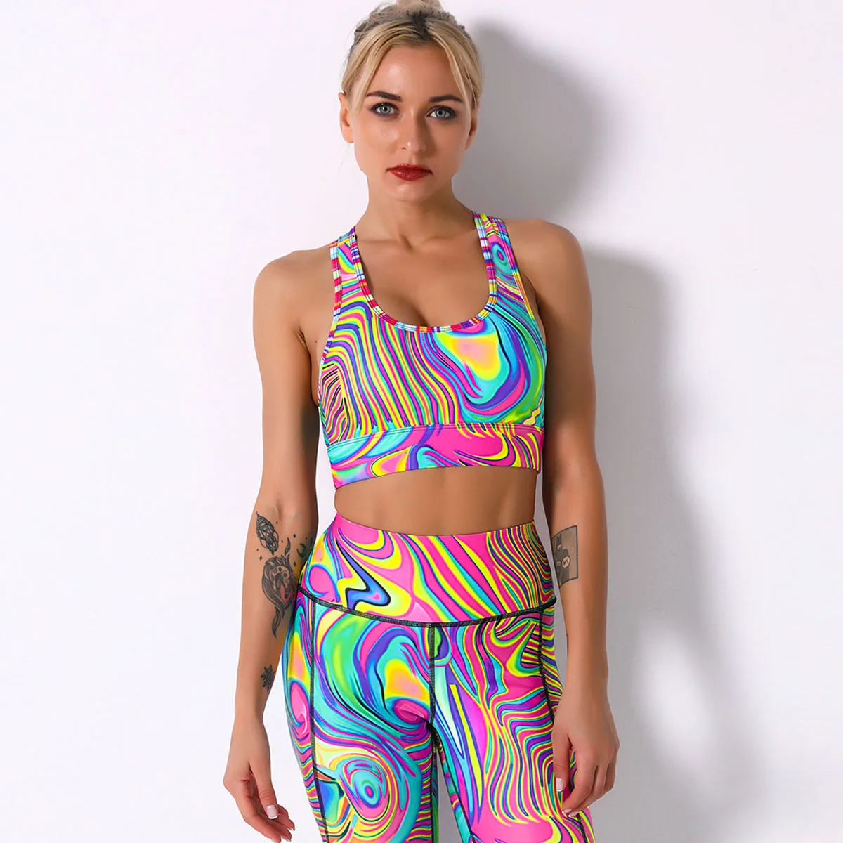 

Sexy Holiday Beachwear Bikini Crop Top Adjustable Strap Elastic Underbust Medium Impact Stylish Yoga Shirt Hip-hop Gymwear