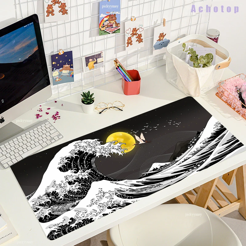 Sea Wave Scenery Gaming Mouse Pad Gamer Desk Mat Xxl Keyboard Pad Grande Tappeto Computer Table Surface Per Accessori Mausepads