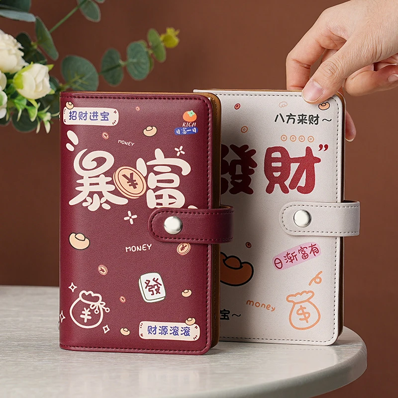 1 Piece Portable Refillable Cash Budget Binder Storage Wallet Planner Organizer PU Leather Saving Money Binder