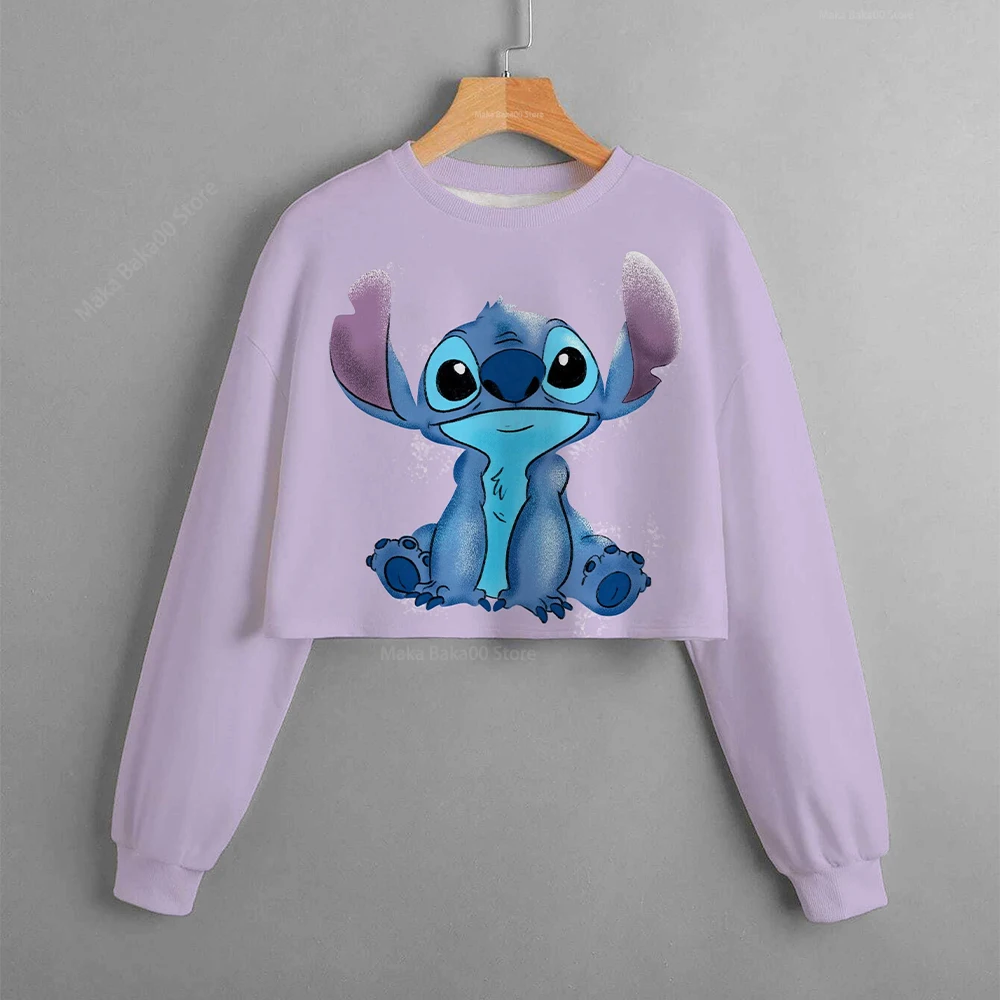 Disney Stitch children's clothing casual cartoon new autumn and winter  printed children's clothing short sweater cute top - AliExpress