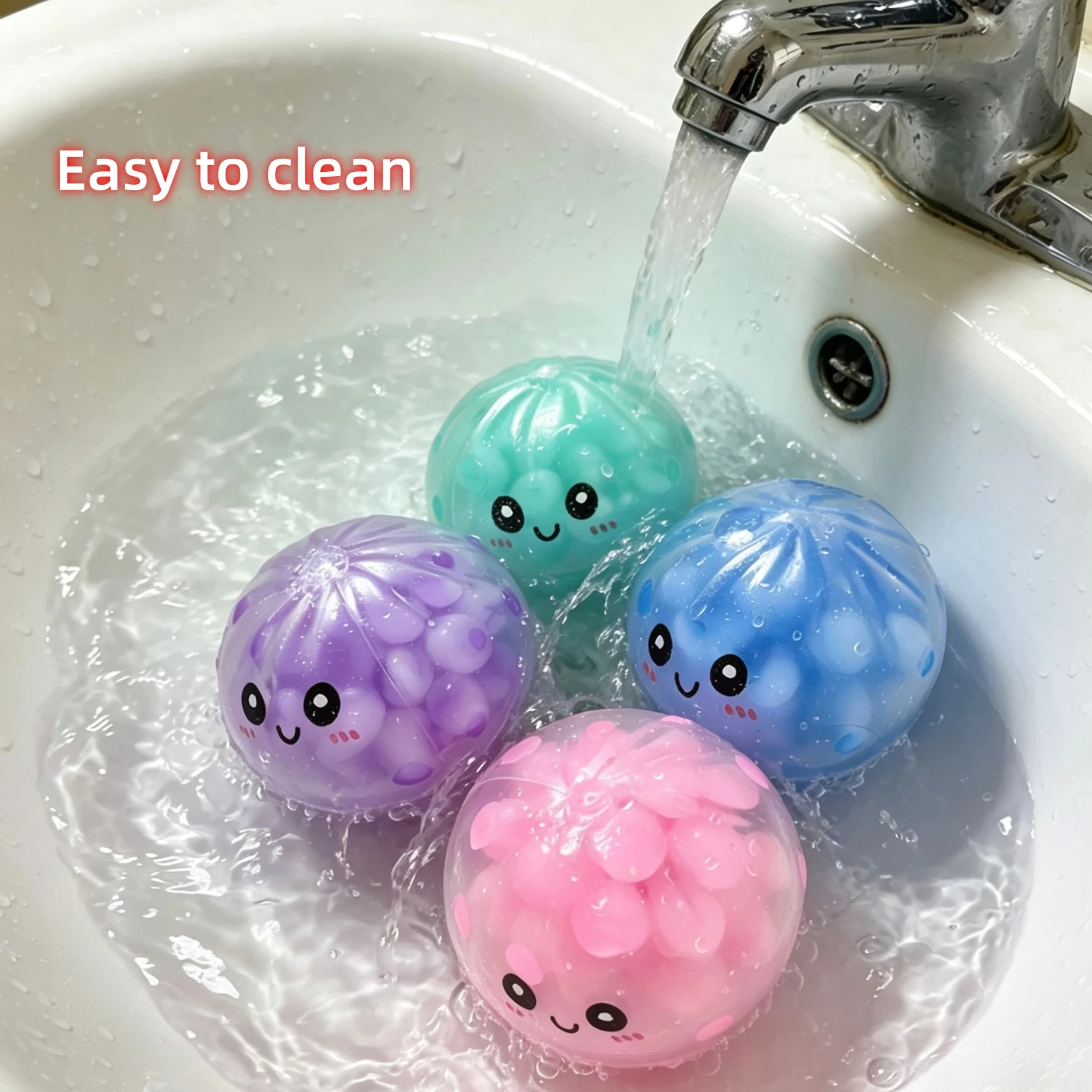 Dumpling Decompression Stress Relief Squish Balls - Reusable Relaxation Dough Toys for Home and Office Decor