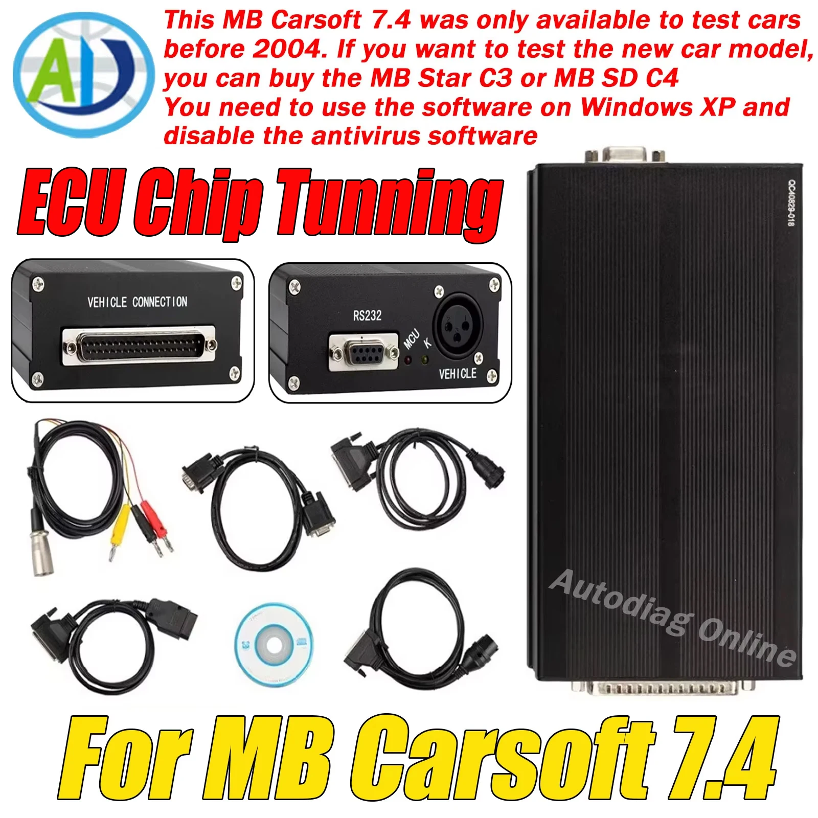 For Mercedes Benz Carsoft 7.4 MCU Controlled Interface ECU Programming ...