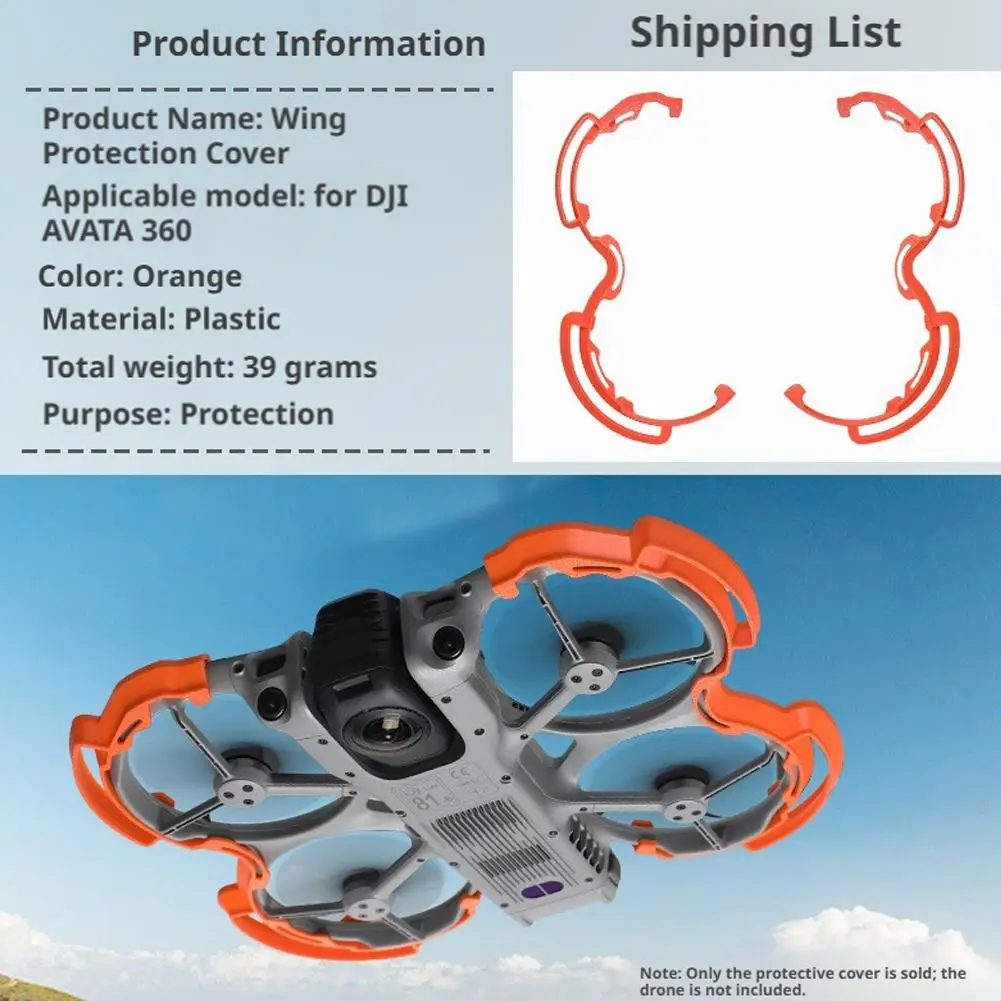 Propellerschutz für DJI Avata 360, leichter orangefarbener Drohnen-Propellerschutz, schlagfester Schutz, Drohnenzubehör – Detail 7