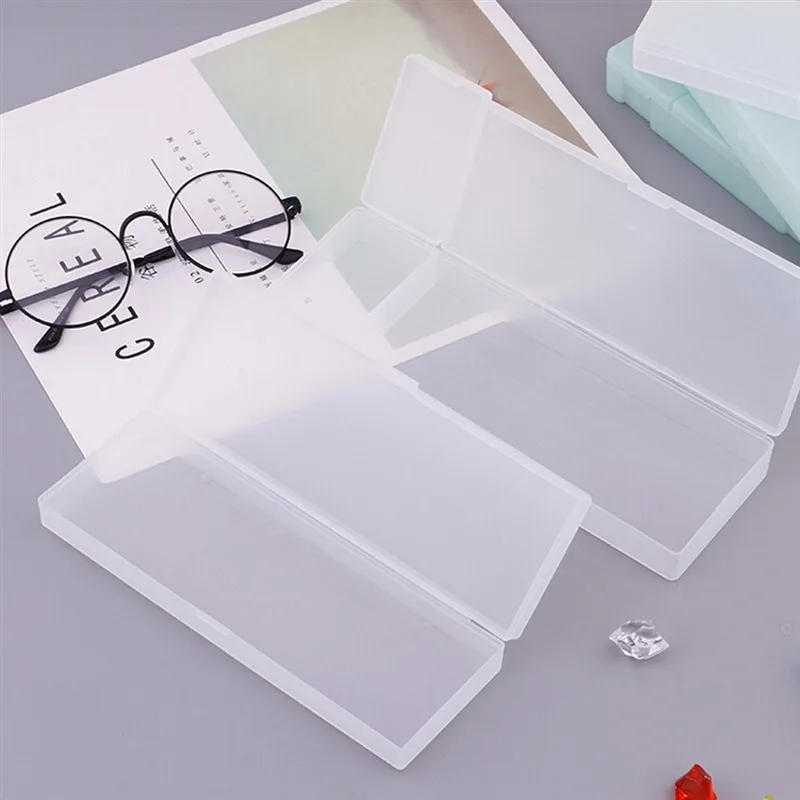 Cute Kawaii Transparent Plastic Pencil Cases Pen Box For Kids Gift Office School Supplies Stationery Materials