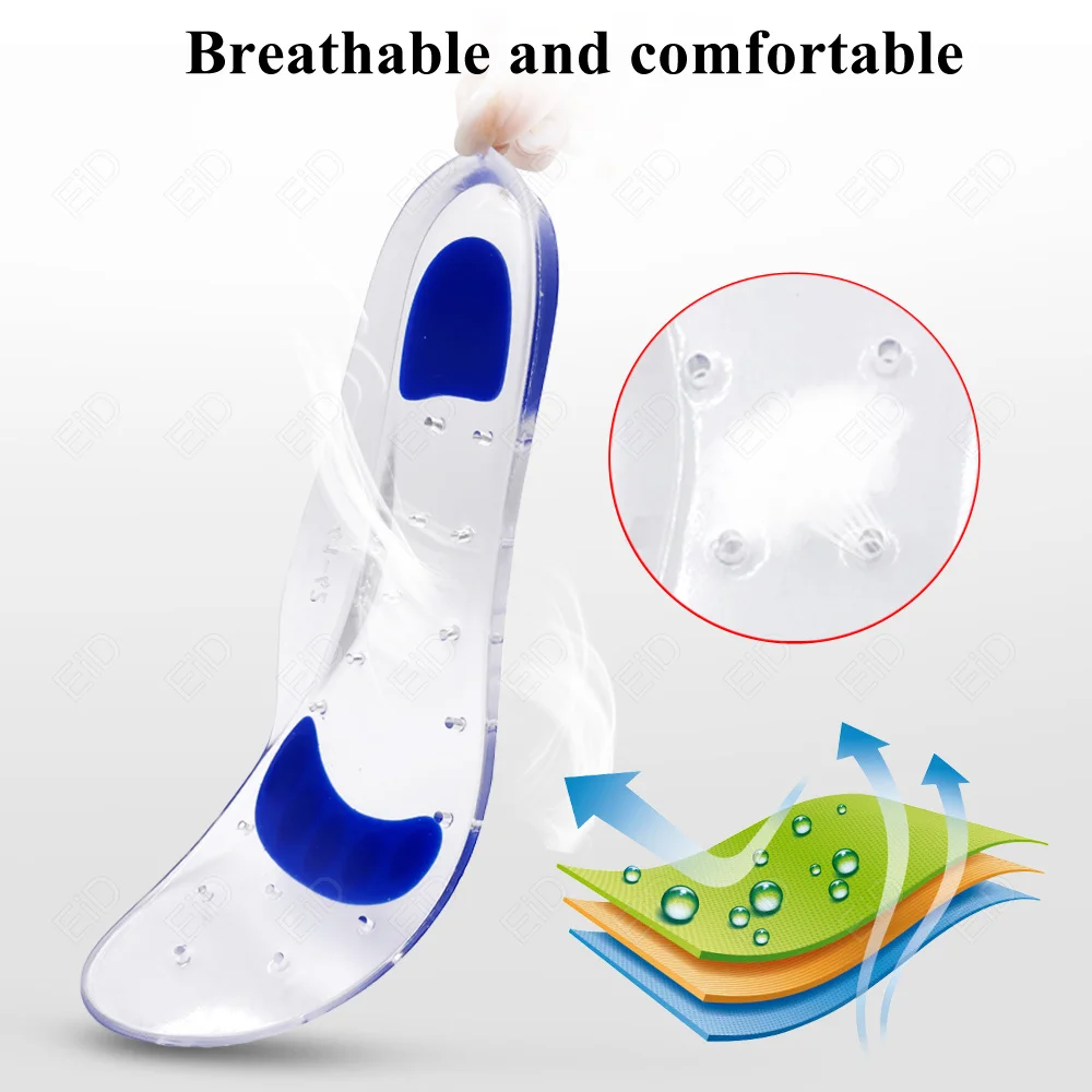 Orthopädische Einlegesohlen aus Silikongel, medizinisch, superweich, hohe Elastizität, Schuhpolster, Anti-Schmerz-Kissen, Fußgewölbeunterstützung, Laufsohle, Unisex – Detail 10