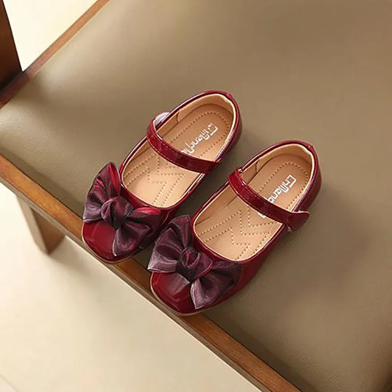 Kids Shoes Princess Shoes Spring Autumn Single Dance Children Leather Party Flat Girls Baby Casual Sneakers
