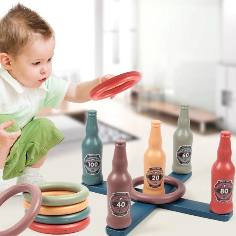 Wine Bottle Ring Ferrule Party Game Kids Outdoor Sport Hoop Ring Toss