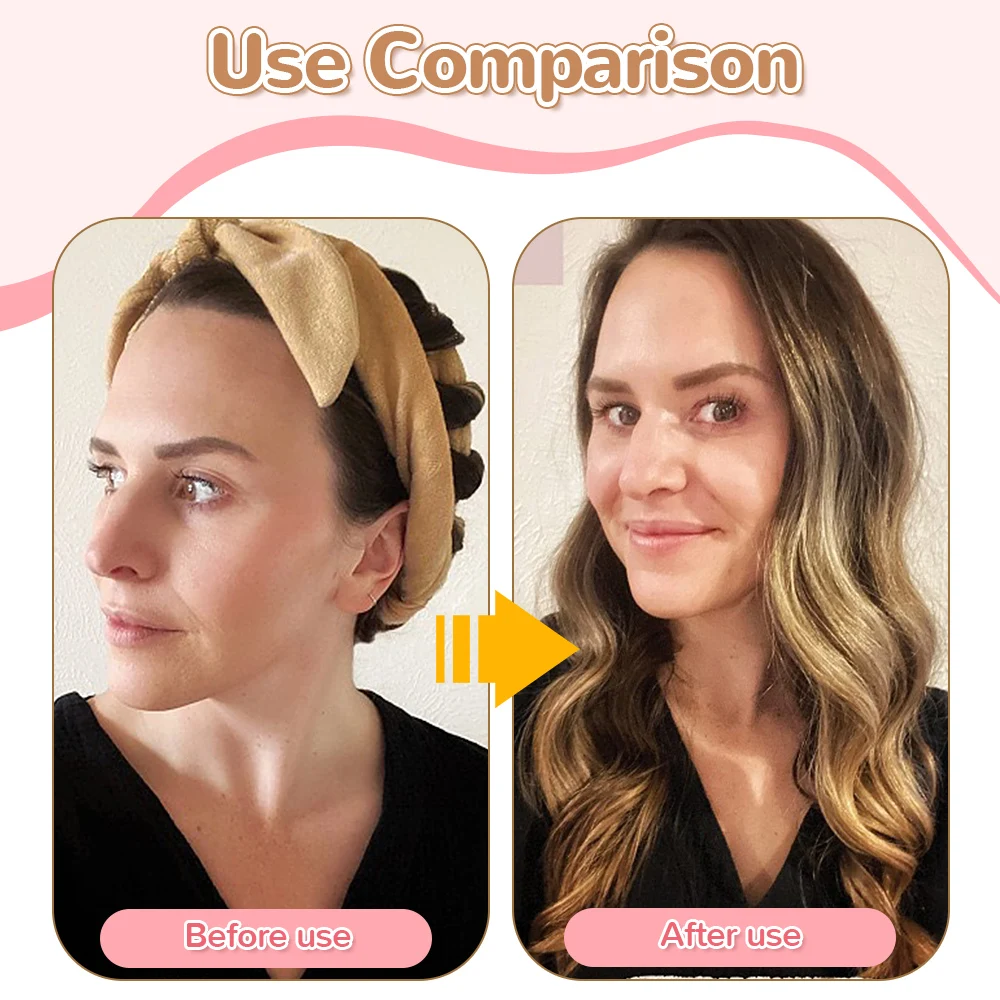 Hair styling tool hair curling tools heatless curling rod headband lazy hair curler wave formers sleeping soft curl bar no heat curls long short hair styling tools