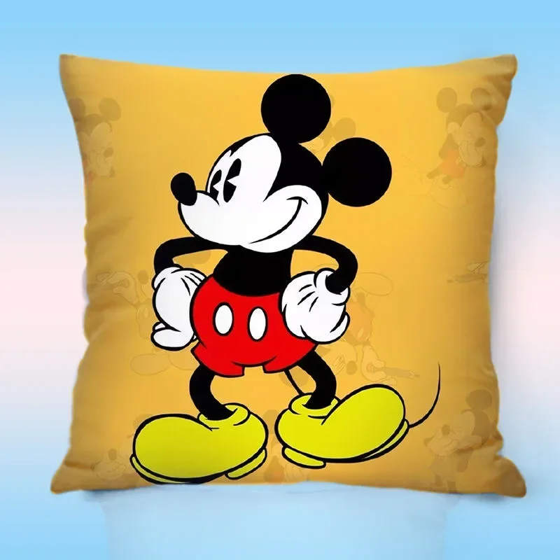 Disney Pillowsham Soft Cartoon Mickey Minnie Mouse Boys Girls Pillowcases Cushion Cover 40x40 45x45cm for Bed Sofa cushion cover pillow case cover