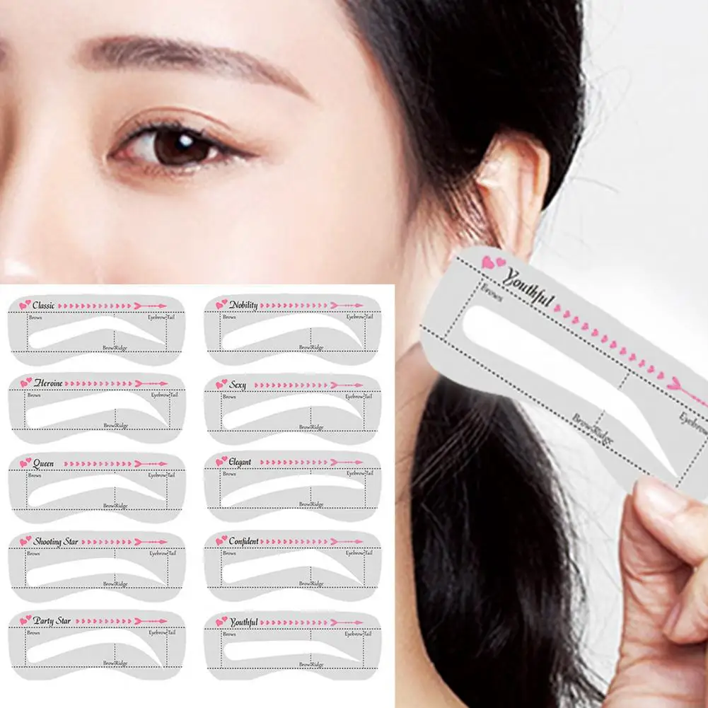 Universal Eyebrow Tools Beginners Friendly Eyebrow Template Skin-friendly Cost-saving Stencils for Female
