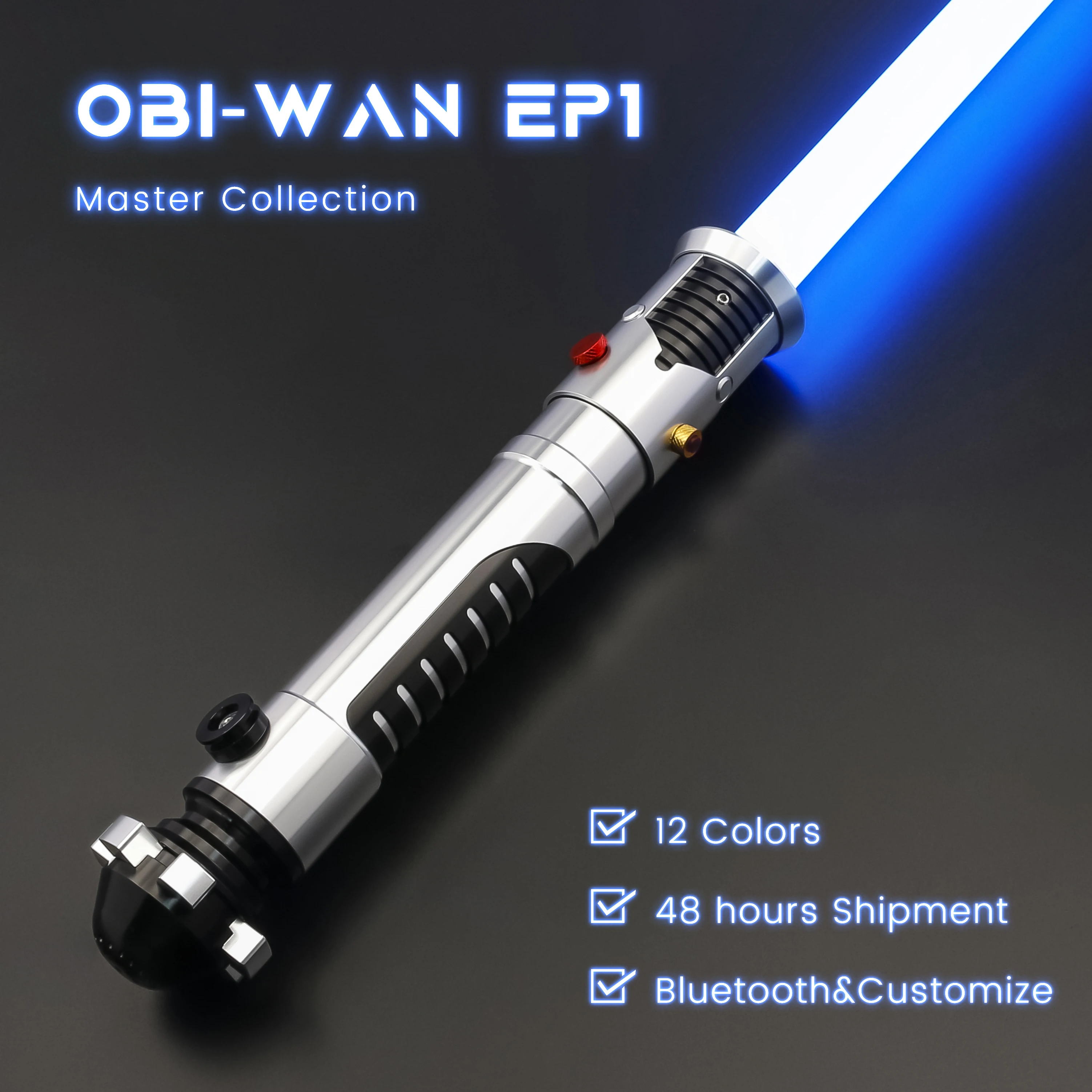 

TXQSABER Obi-Wan Lightsaber Metal Hilt Smooth Swing Obi-wan EP1 Laser Sword SNV4 with SD Card 24 Sounds Jedi Kenobi Cosplay Gift