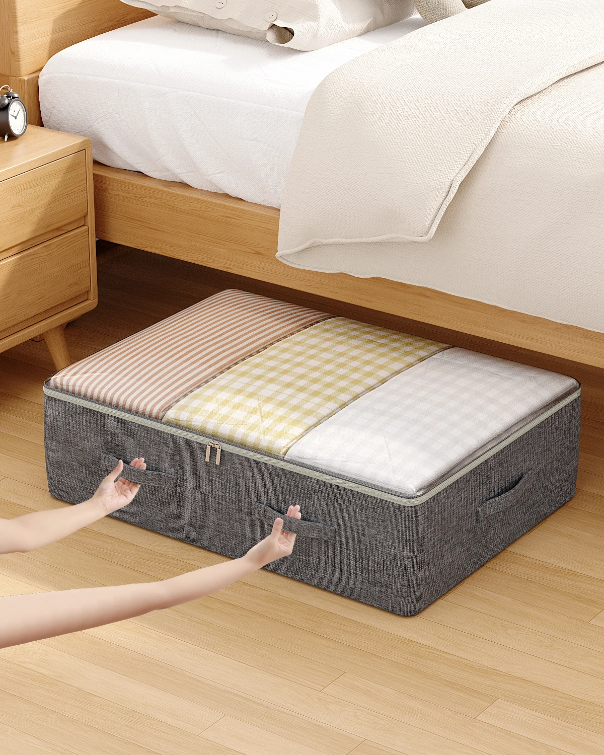 Collapsible bed bottom storage bag Clothing organizer Clothing closet sofa organizer bag Family storage bag top transparent 5