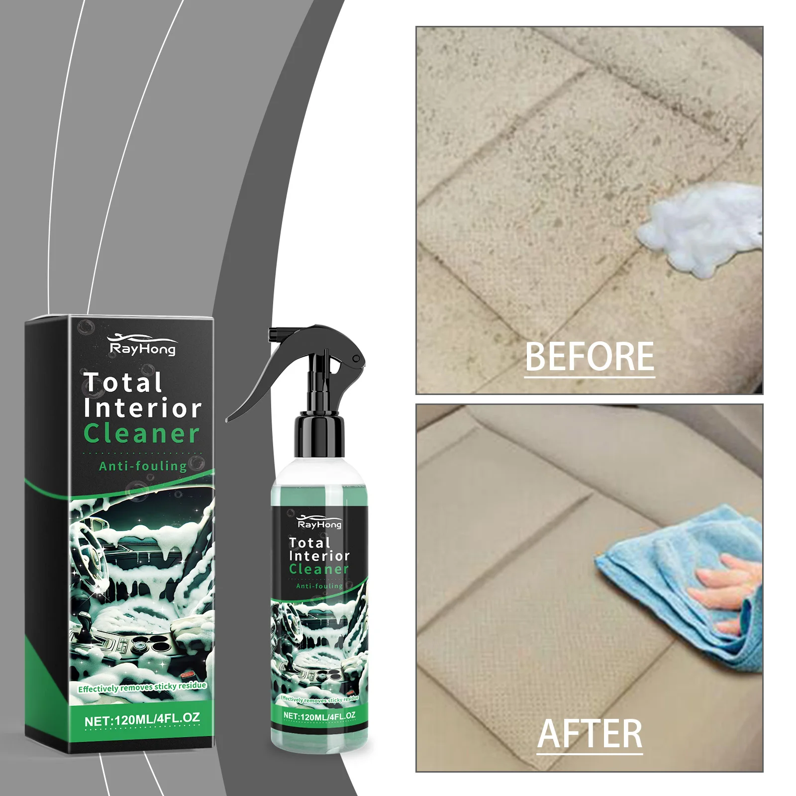 Car Interior Cleaner Interior Detailer Dust Remover Seat Liquid Leather Roof Dash Cleaning Foam Spray Car Care Wash Spray