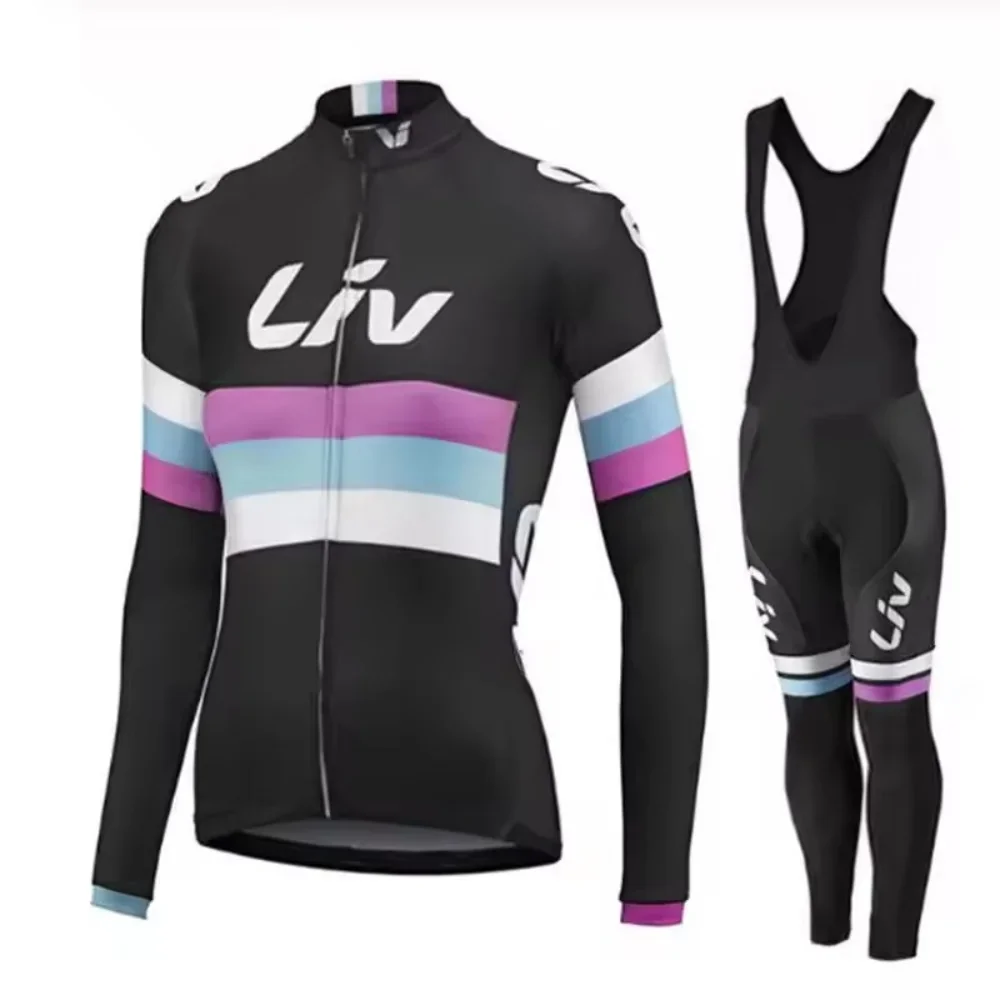 2025 Women Spring Autumn Cycling Jersey Set Long Sleeve Breathable Clothing MTB Maillot Ropa Ciclismo Bicycle Outdoor Sportswear 4