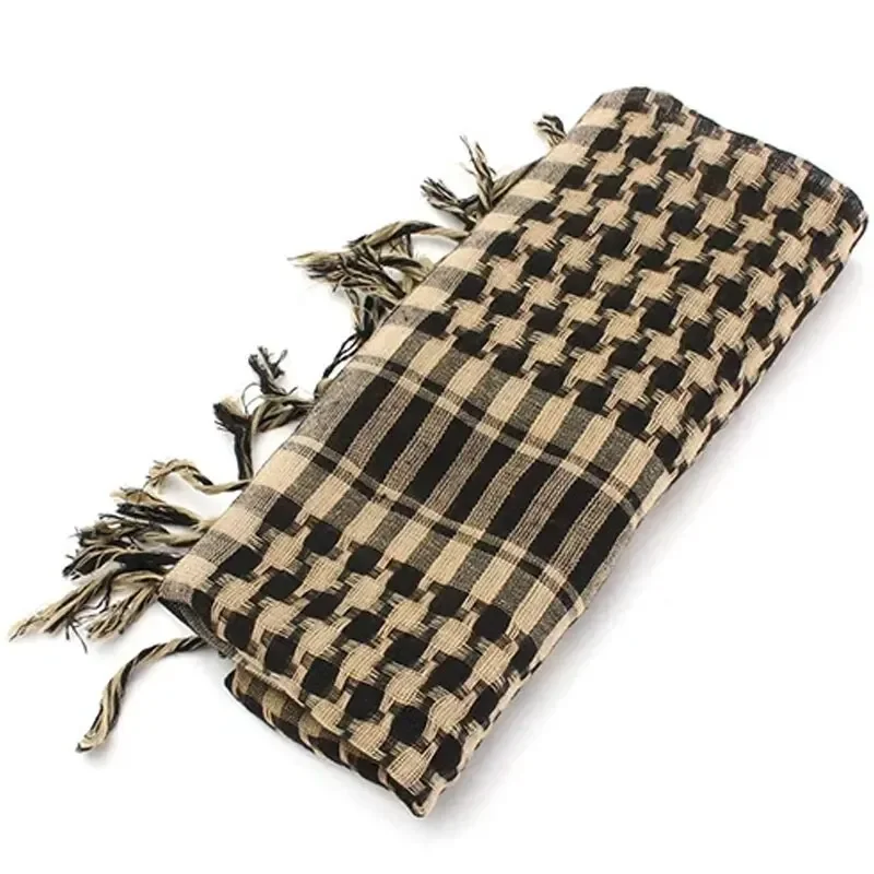 Square Scarf Arab Muslim Shawl Plaid Stripe Printed Outdoor Wind and Sand Neck Cover