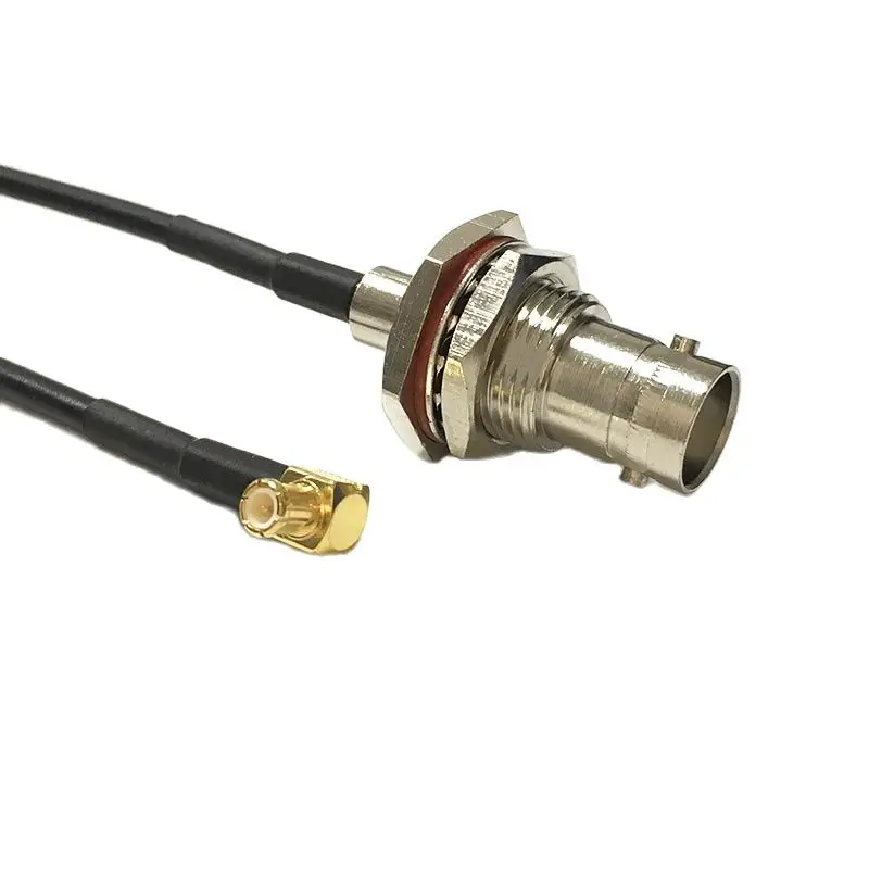 New Modem Coaxial Cable BNC Female Jack Nut Connector Switch MCX Male Plug Right Angle RG174 20CM 8