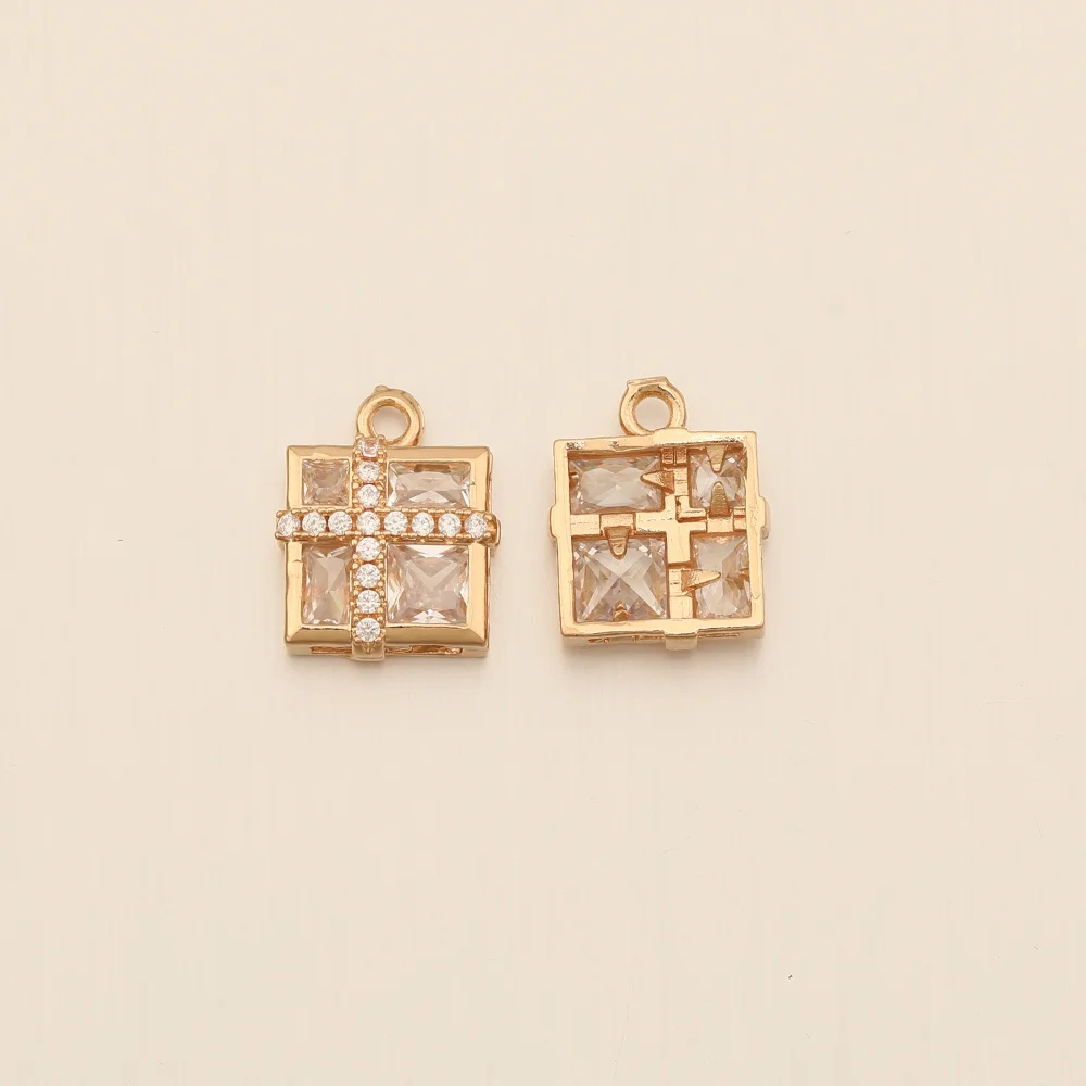 Cordial Design 13*15MM 40Pcs Rhinestone Pendant/Jewelry Findings & Components/Square Shape/Hand Made/DIY Jewelry Parts/CZ Charms - cordial
