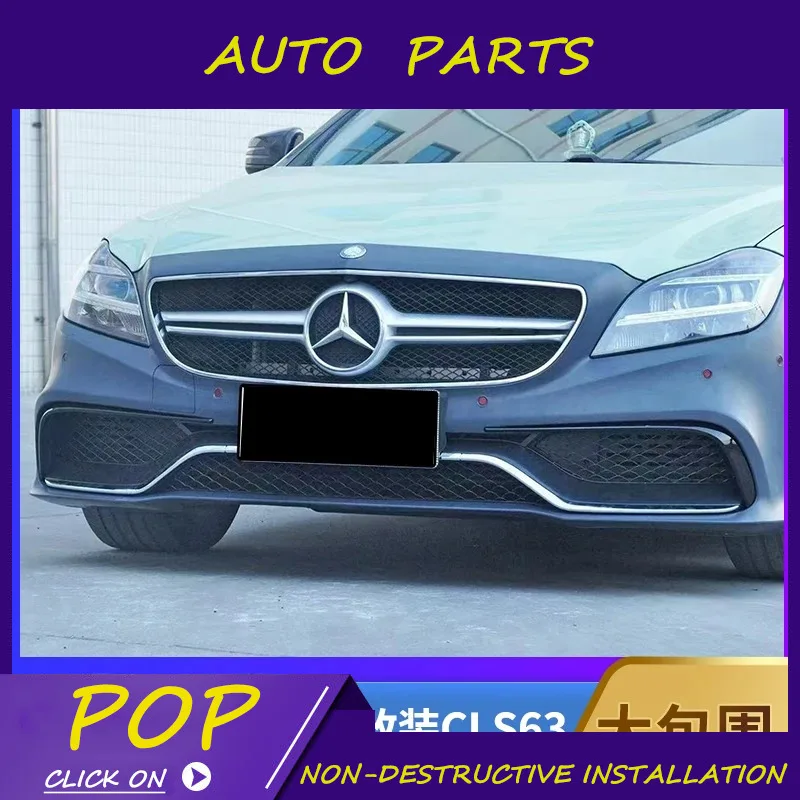 thumbnail image 4 of Compatible con Mercedes Benz Cls 12-17 W218 Modificado Cls63amg con parachoques trasero que rodea el borde delantero y faldones laterales, 4 of 5