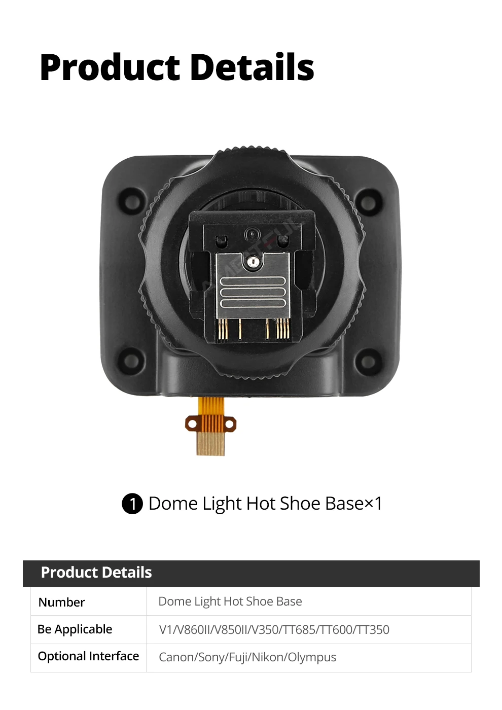 Description Picture 3 of itemGodox TT685 Hot Shoe Mounting Foot for Fix Godox TT685C TT685N TT685S TT685F TT685O Series Speedlite Flash Repai Parts