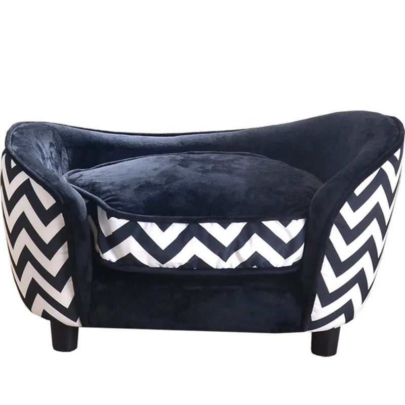 

Custom Eco Friendly Wood Elevated Waterproof Pet Cat Cushion Sofa Anti Anxiety Dog Bed Large