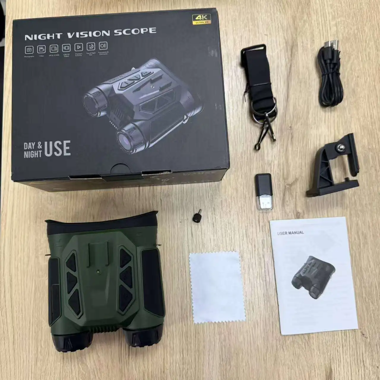 NVC900 헤드 마운트형 야간 투시 쌍안경 4K UHD WiFi 적외선 디지털 카메라 망원경 48MP 16배 줌 사냥 및 캠핑용