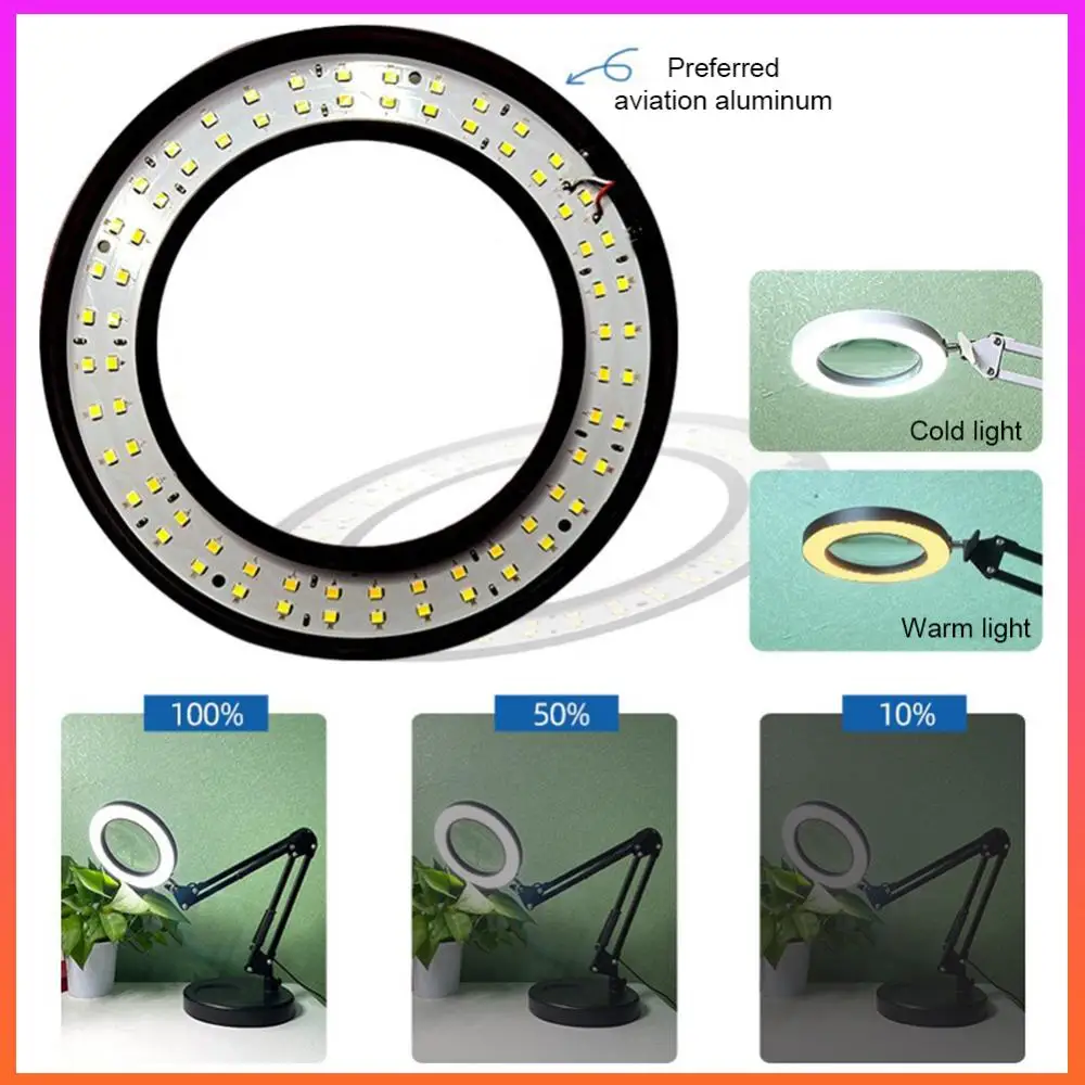 10X Desk Light Magnifier with Base 2 in 1 Reading Lamp 360 Rotation Desk Magnifier Lamp for Crafts Jewelry Painting Sewing