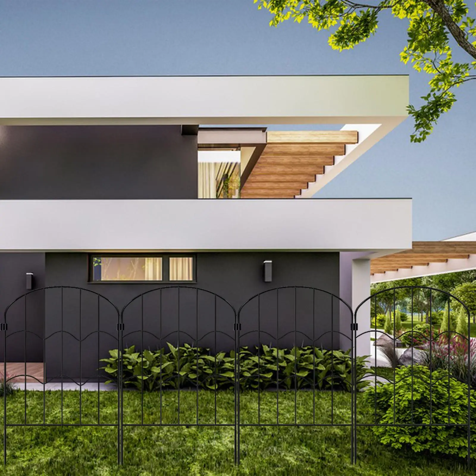 Garden Fence Panel Picket Landscape Tall Metal Border Edging Animal Barrier for Outdoor Privacy Backyard Restaurant Outside Garden Fence Panel Picket Landscape Tall Metal Border Edging Animal Barrier for Outdoor Privacy Backyard Restaurant Outside